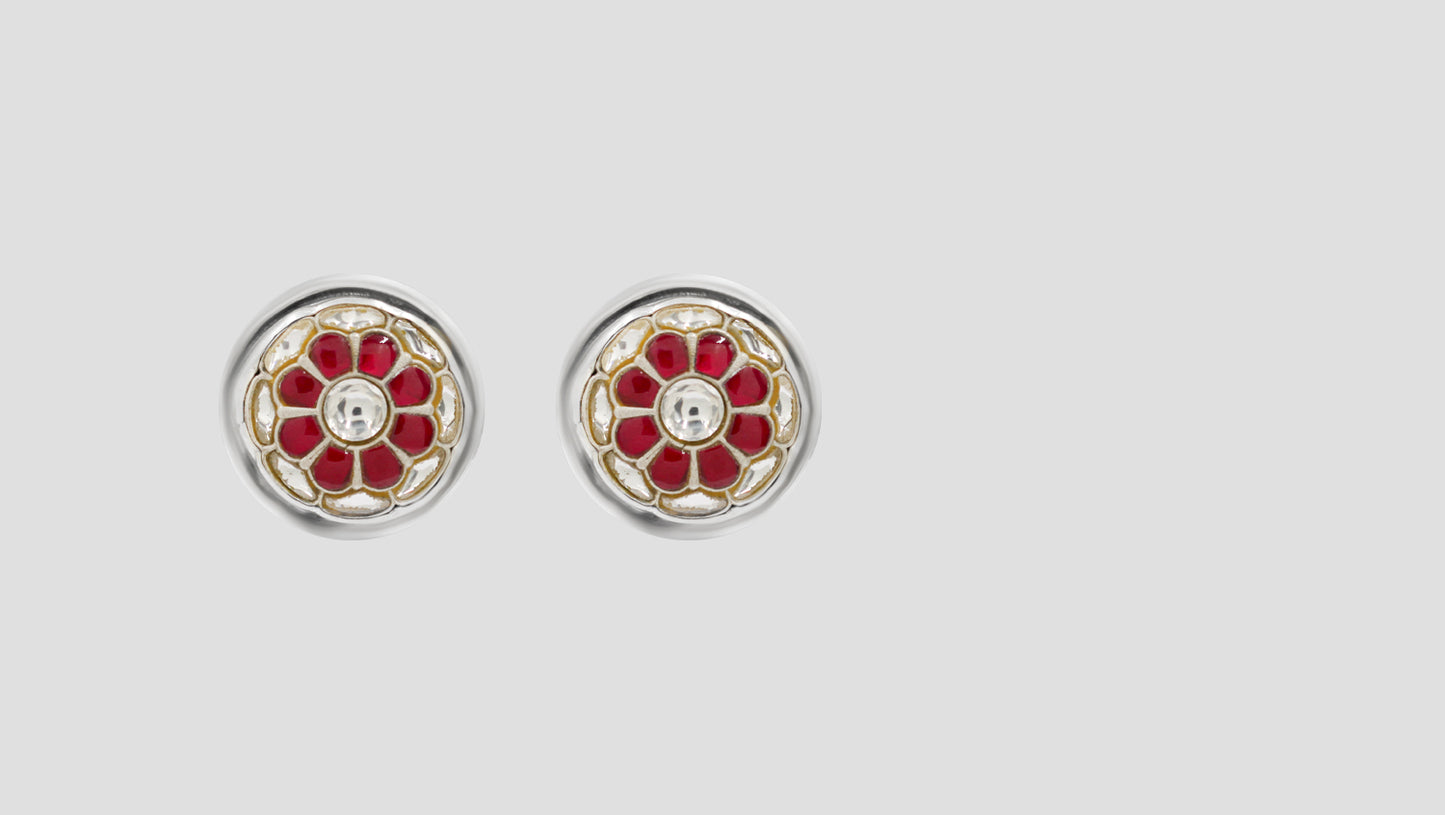 Sangeeta Boochra Classic  Kundan Silver Earrings