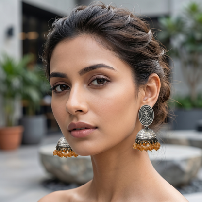 Sangeeta Boochra Artisan Silver Jhumka Earrings