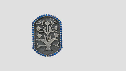 Sangeeta Boochra Heritage Oxidised Silver Brooch