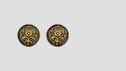 Sangeeta Boochra Oxidized & Gold-Plated Sterling Silver Floral Studs