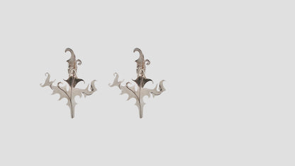 Sangeeta Boochra Handcrafted Oxidised Silver Botanical Statement Earrings