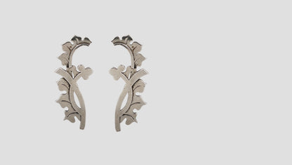 Sangeeta Boochra Handcrafted Sterling Silver Botanical Hoop Earrings