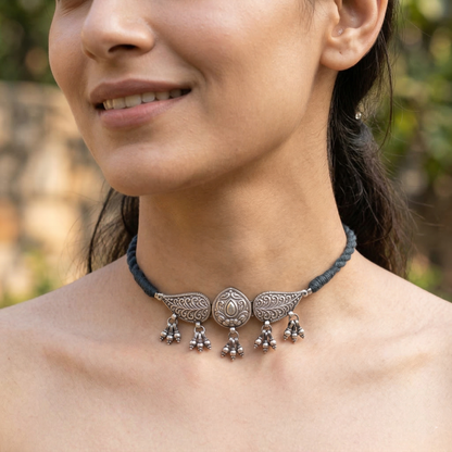 Handcrafted Oxidised Silver Choker – Sangeeta Boochra