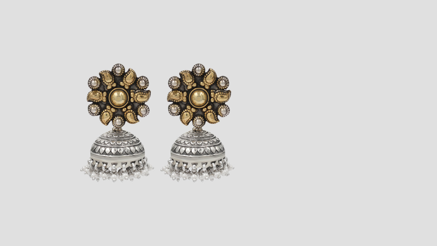 Sangeeta Boochra Handcrafted Silver Statement Earrings
