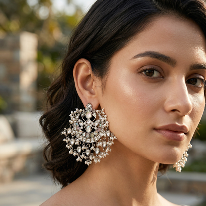 Sangeeta Boochra Heritage Pearl & Kundan Statement Earrings