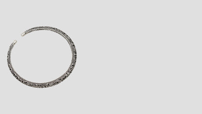 Elegant Antique Finish 925 Silver Hasli – Sangeeta Boochra