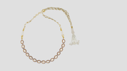 Sangeeta Boochra Classic Oval Moissanite Gold-Plated Silver Necklace Set