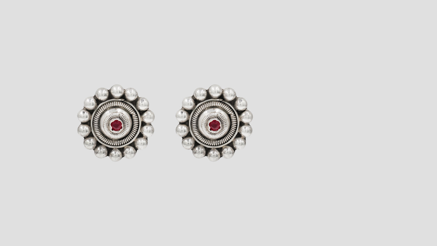 Sangeeta Boochra Handcrafted Oxidised Silver Statement Studs