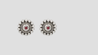 Sangeeta Boochra Handcrafted Oxidised Silver Statement Studs