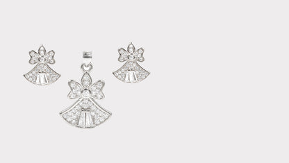 CZ Earrings & Chain Pendant Delight