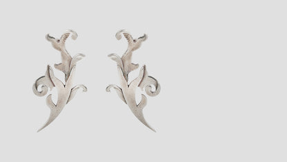 Sangeeta Boochra Heritage Oxidised Silver Botanical Stud Earrings