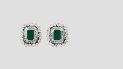 Sangeeta Boochra Regal Spark Moissanite Silver Earrings