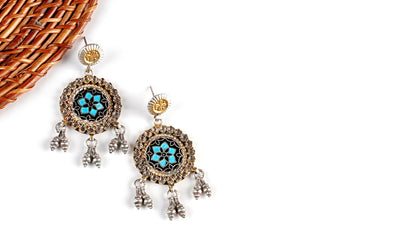 Amalia 24K Gold Plated Floral Round Earrings