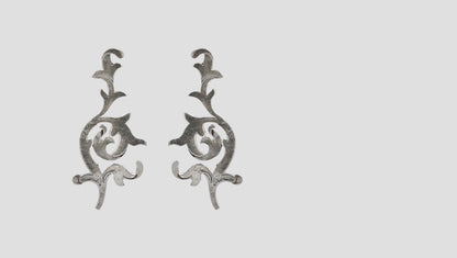 Sangeeta Boochra Oxidized Sterling Silver Vine Motif Earrings