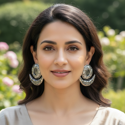 Sangeeta Boochra Handcrafted Oxidised Silver Earrings
