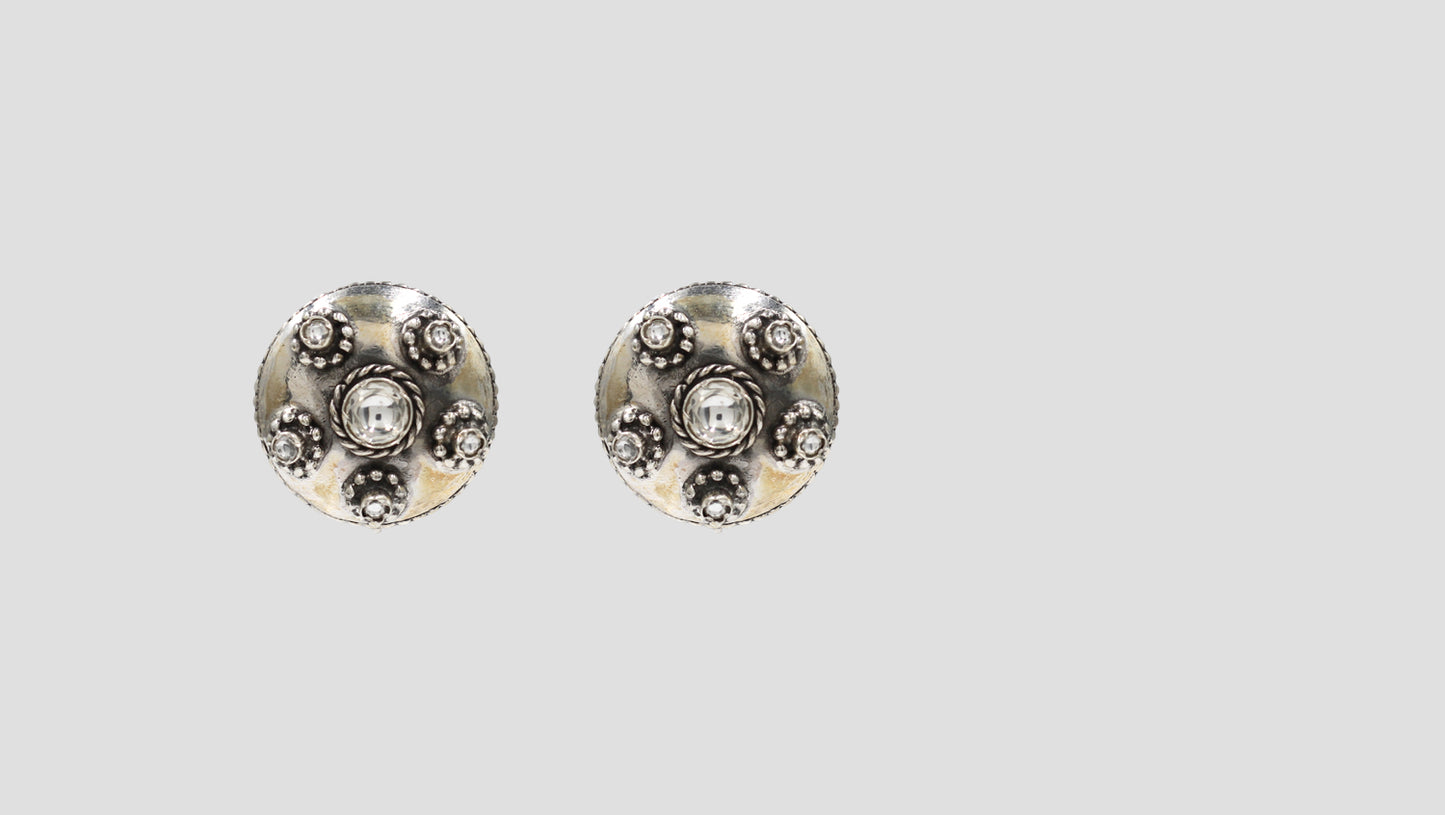 Sangeeta Boochra Artisan Oxidised Kundan Studs