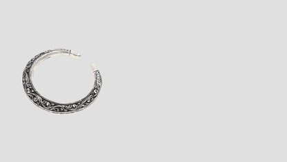 Floral Engraved 925 Silver Kada by Sangeeta Boochra