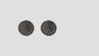 Sangeeta Boochra Vintage Floral Oxidised Silver Stud
