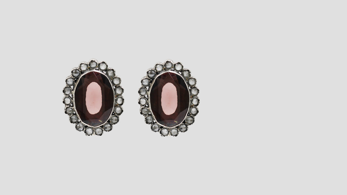 Sangeeta Boochra Heritage Oval Stone Earrings