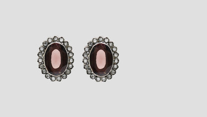 Sangeeta Boochra Heritage Oval Stone Earrings