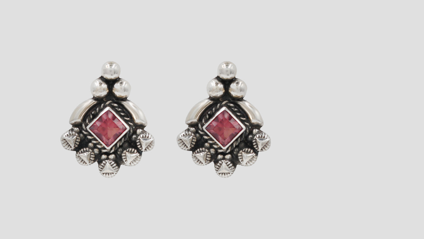 Sangeeta Boochra Handcrafted Oxidised Silver Contemporary Heritage Earrings