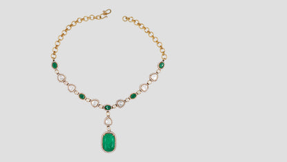 Sangeeta Boochra Imperial Green Elegance Necklace Set