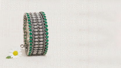 Sangeeta Boochra Statement Silver Bangle | Artisan Design