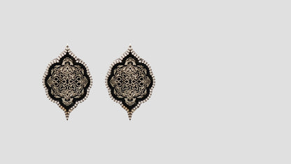 Sangeeta Boochra Handcrafted Oxidised Sterling Silver Heritage Stud Earrings