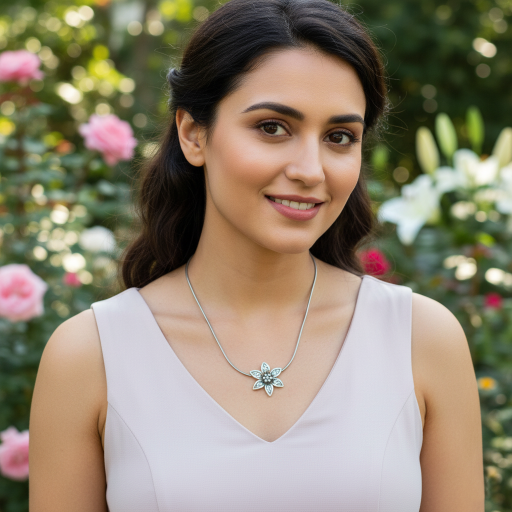 Vintage Textured Flower Charm Pendant – Sangeeta Boochra