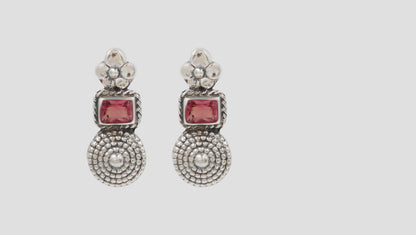 Sangeeta Boochra Handcrafted Floral Motif Oxidised Silver Heritage Earrings