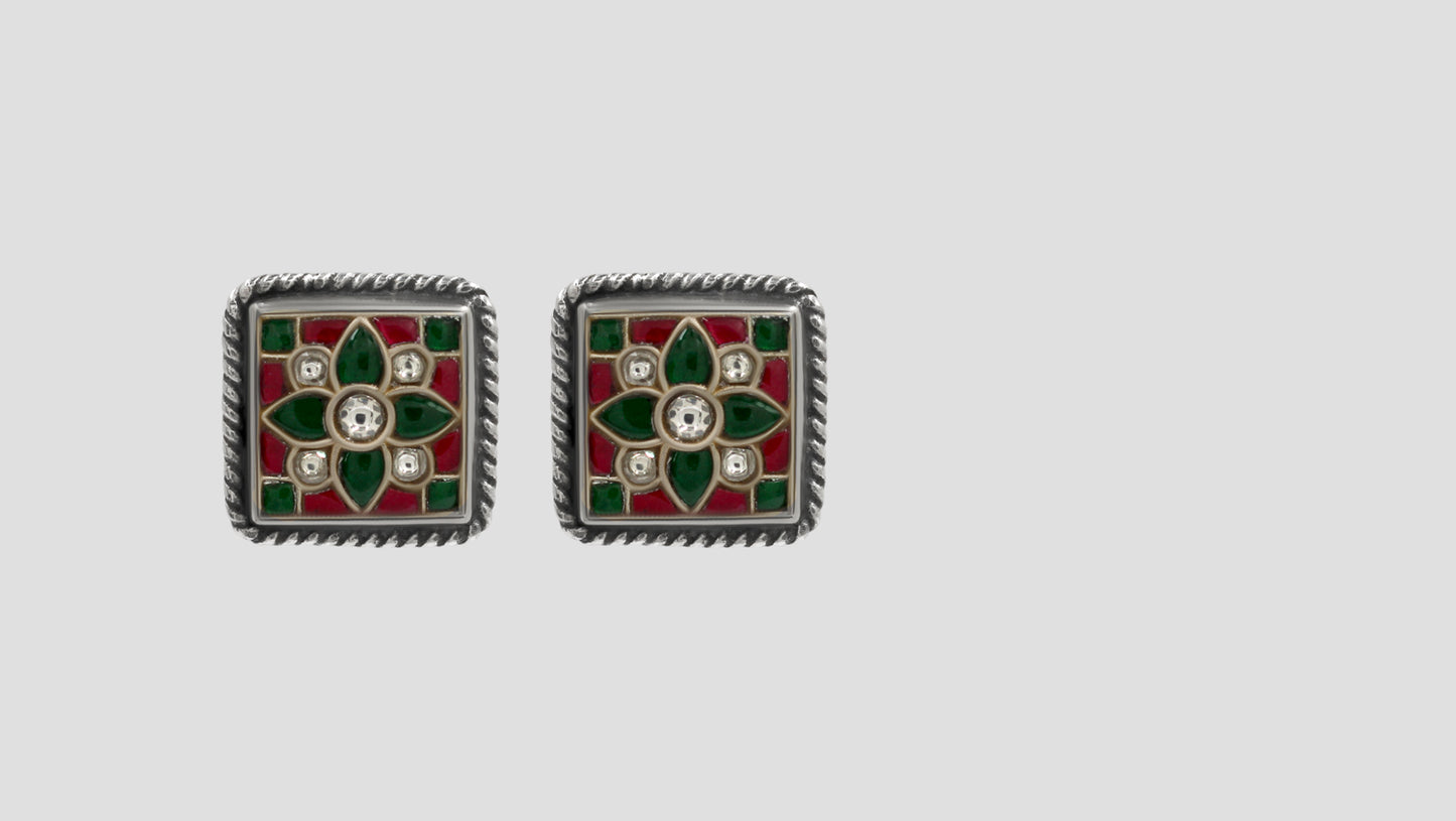 Sangeeta Boochra Heritage Floral Kundan Studs