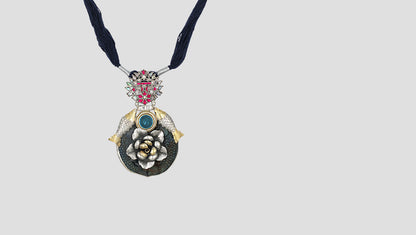 Sangeeta Boochra Statement Silver Pendant with Artistic Detailing