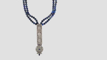 Sangeeta Boochra Vintage Bloom Oxidised Silver Pendant