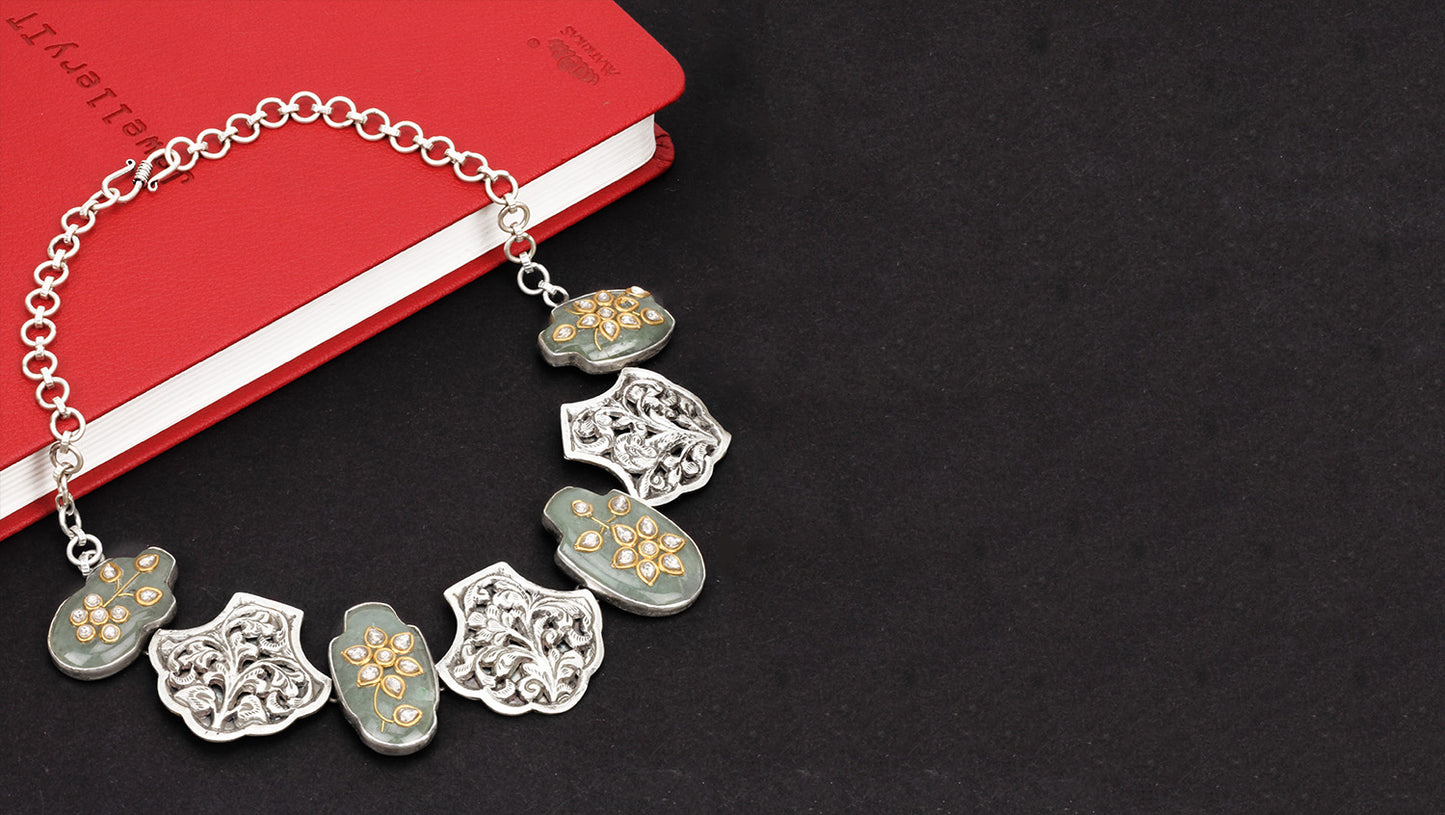 Sangeeta Boochra Handcrafted Silver Necklace