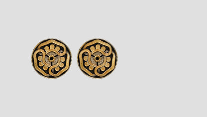 Sangeeta Boochra Dual-Tone Oxidised Silver Floral Stud