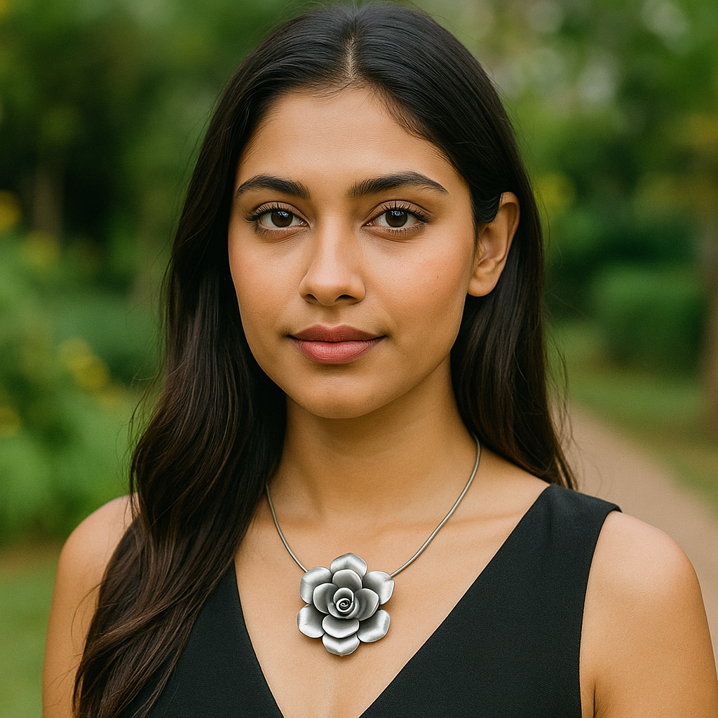 Sangeeta Boochra Designer Oxidised Silver Floral Dual-Wear Pendant Brooch