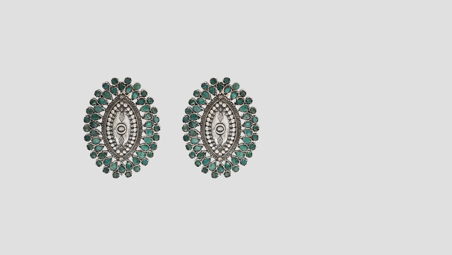 Sangeeta Boochra Artisan Green Kundan Earrings
