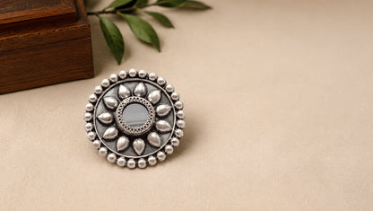 Vividh- Silver Julia Mirror Ring
