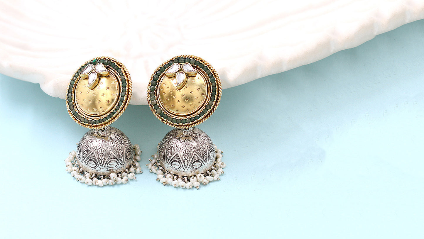 Classic Charm: Sangeeta Boochra Silver Handcrafted Earrings
