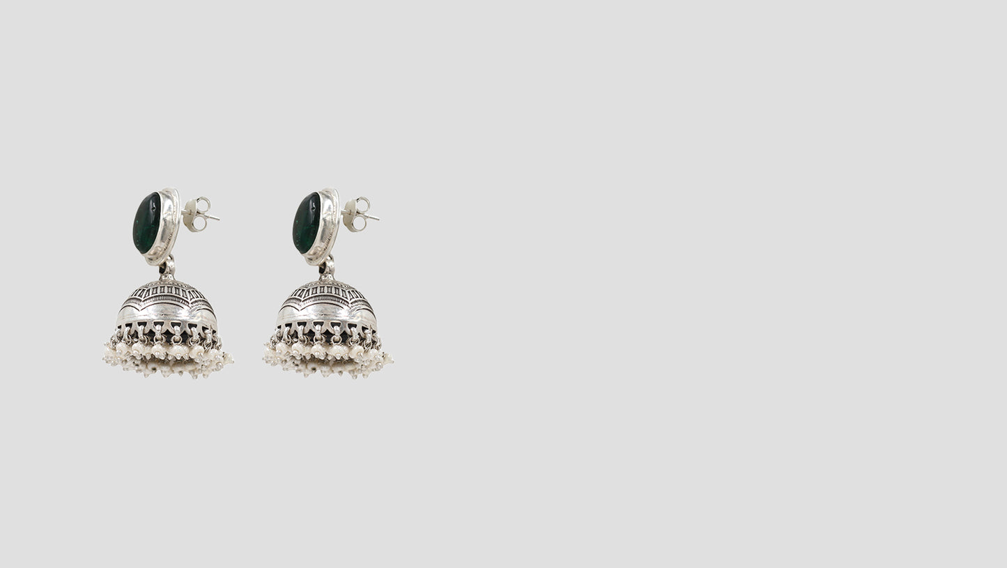 Timeless Elegance: Handcrafted Silver Jhumkas by Sangeeta Boochra