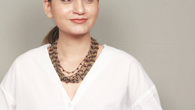Shanaya Stone Beads Silver Necklace