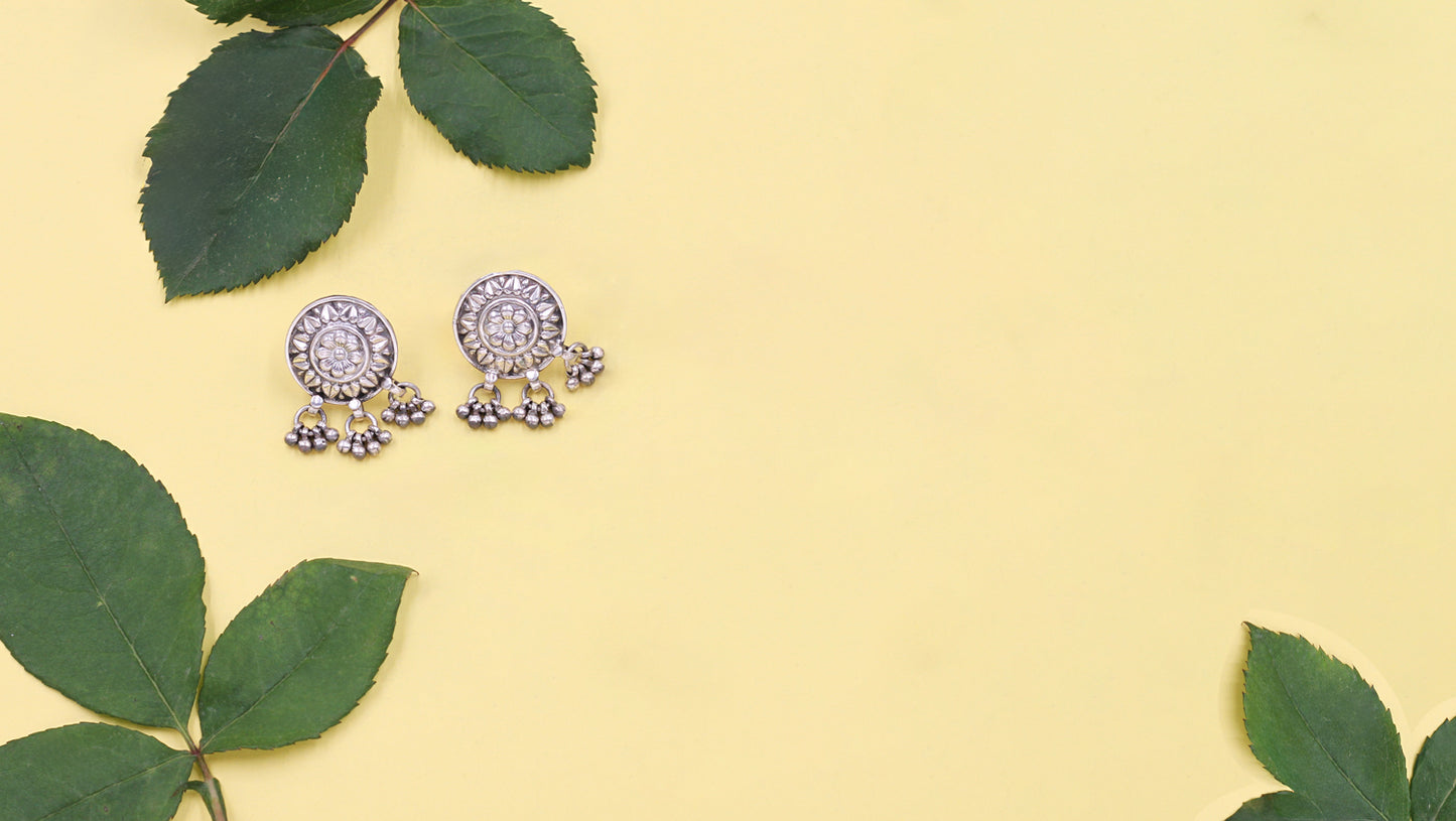 Delicate Beauty: Sangeeta Boochra Handcrafted Silver Studs