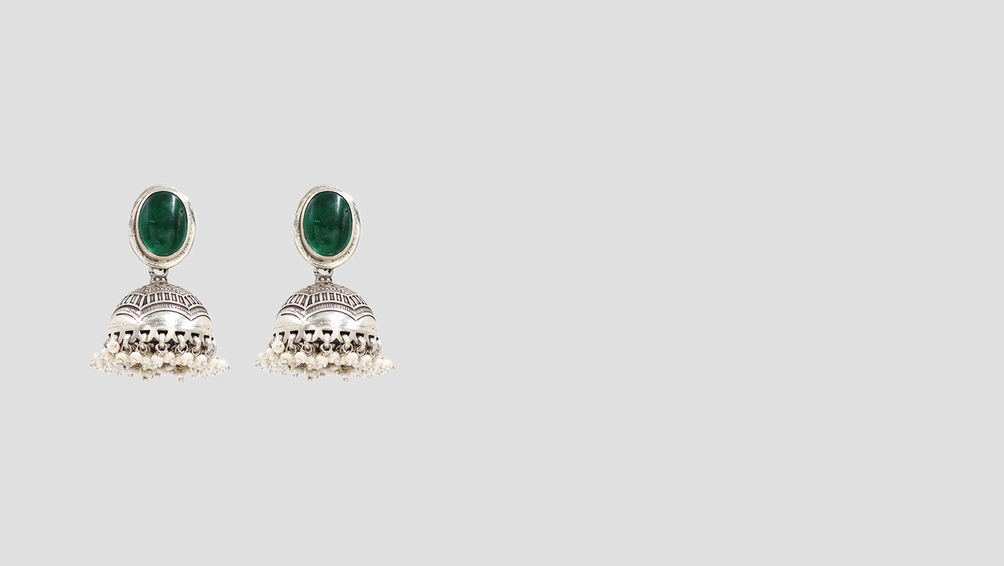 Timeless Elegance: Handcrafted Silver Jhumkas by Sangeeta Boochra