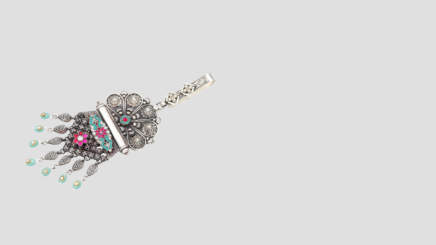 Bohemian Charm: Sangeeta Boochra Ornate Silver Keychain