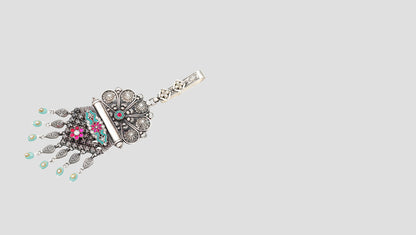Bohemian Charm: Sangeeta Boochra Ornate Silver Keychain