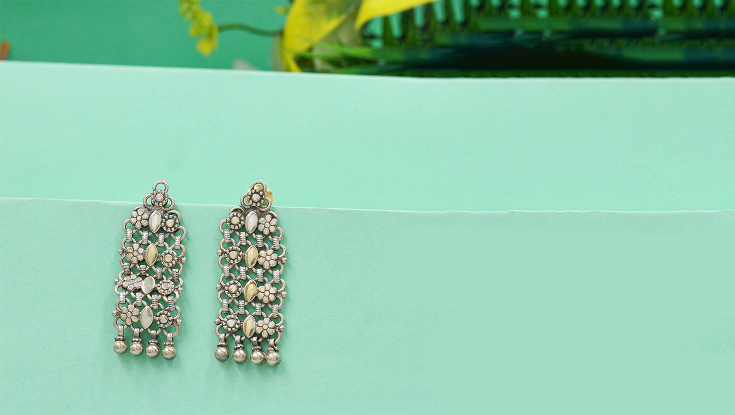 Heritage Silver Filigree Earrings by Sangeeta Boochra