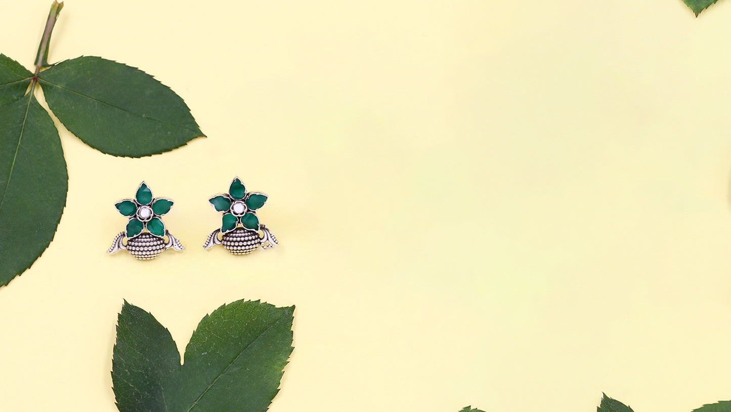 Subtle Elegance: Sangeeta Boochra Handcrafted Silver Studs