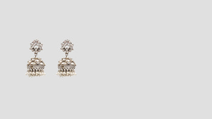 Regal Heritage: Sangeeta Boochra Silver Jhumka Earrings