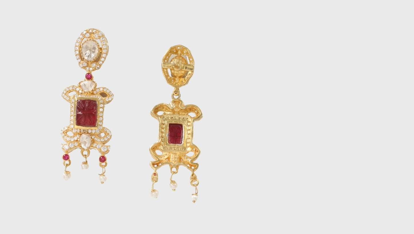 Sangeeta Boochra Silver Moissanite Earrings