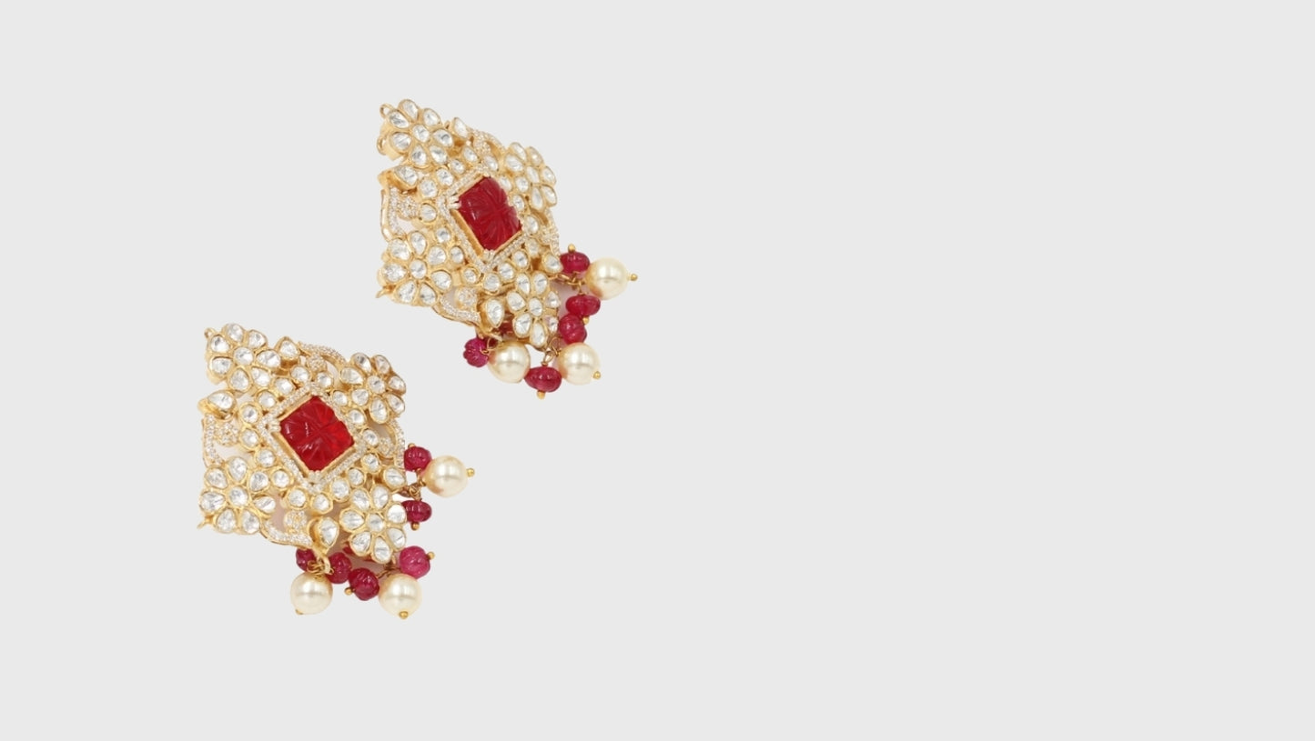 Sangeeta Boochra Silver Moissanite Earrings